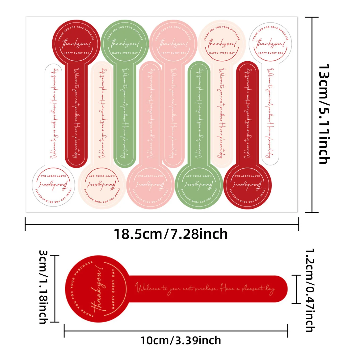 100pcs/set Colorful Handmade food baking label stickers Striped Long Label Packaging Sealing Labels Bakery Gift Wrapping