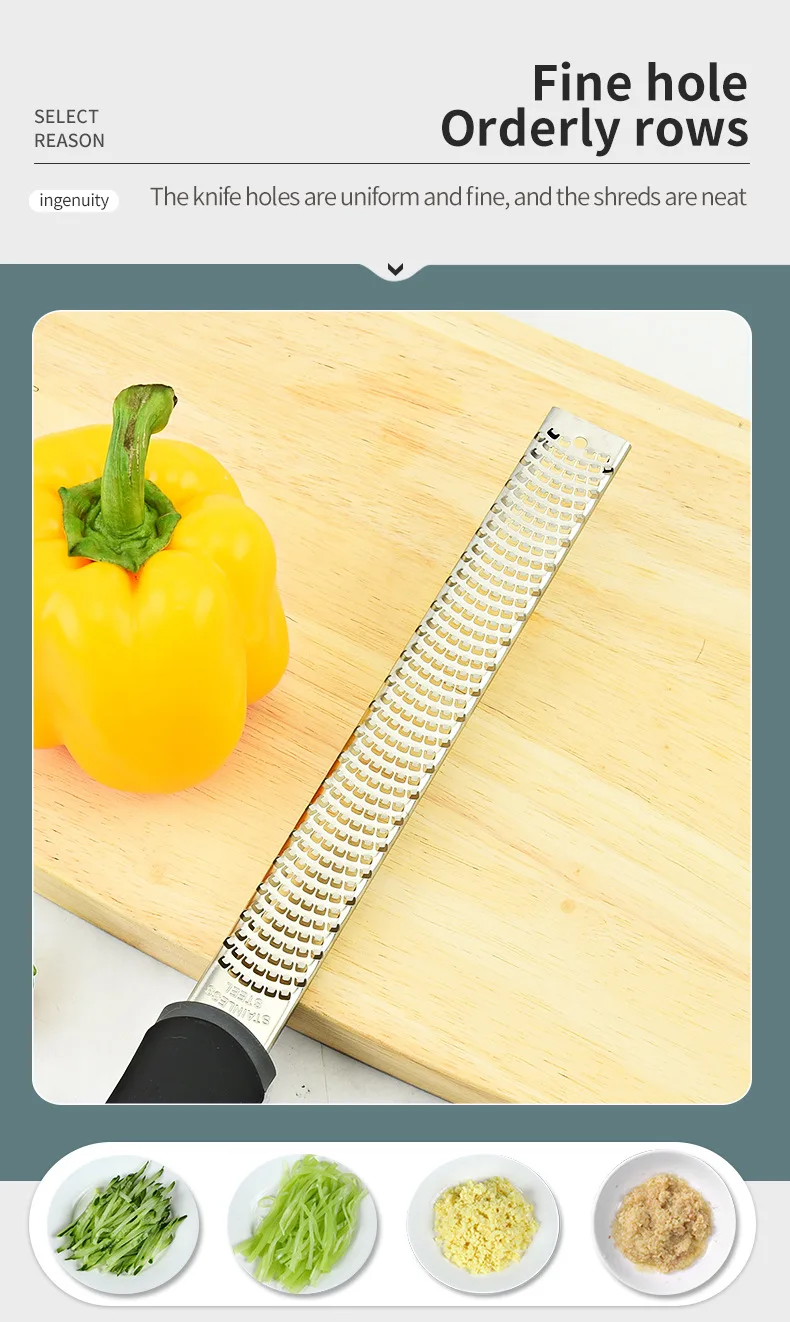Description Picture 6 of itemCheese Grater & Lemon Zester with Protect Cover - Stainless Steel Kitchen Grater Slicer with Non-Slip Handle, Dishwasher Safe