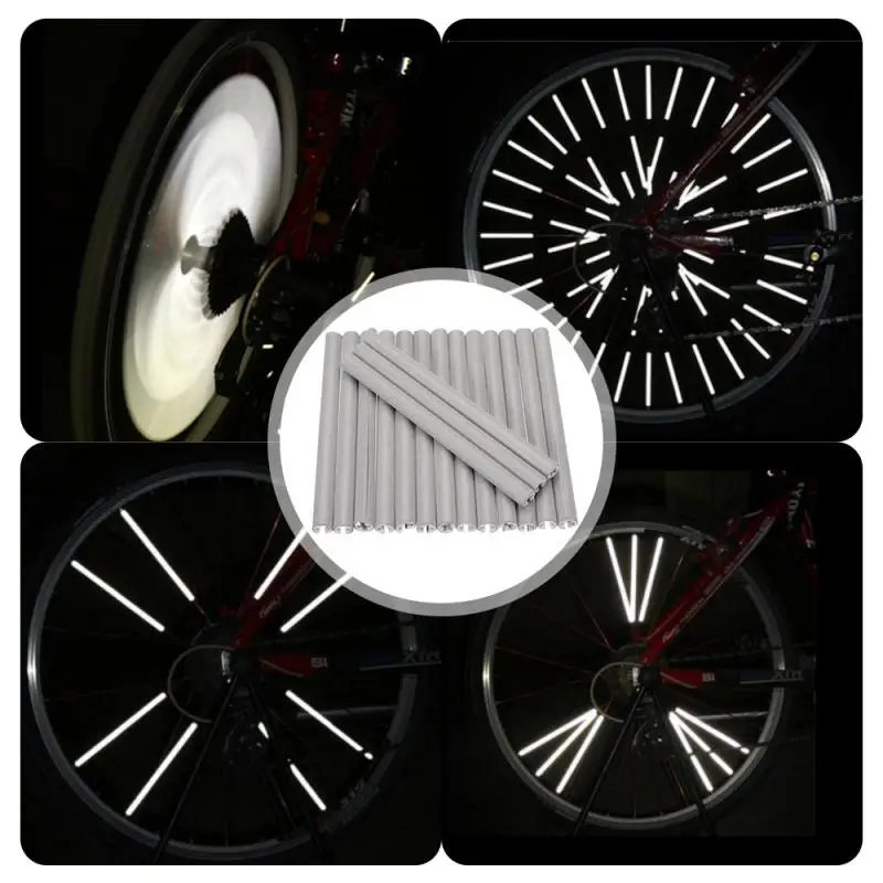 4/3/2/1 bag Reflective Mount Clip Tube Warning Strip Bicycle Wheel Spoke Reflector Stripe Steel Wire Lamp MTB Bike Reflector