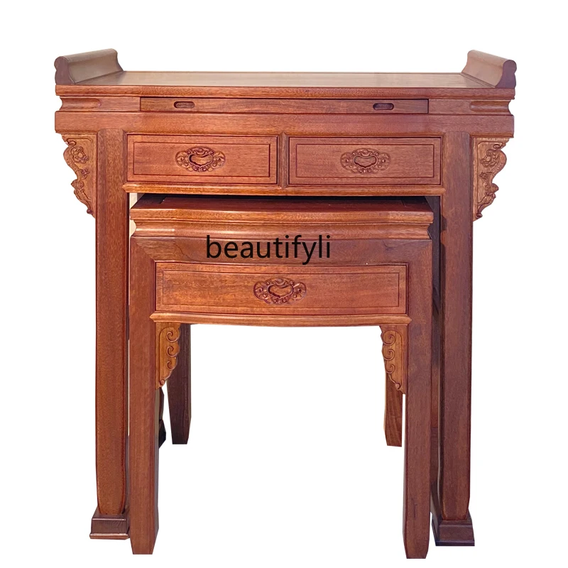 Solid Wood Altar Altar Household Buddha Table Buddha Shrine Chinese Living Room Incense Burner Table Tribute Table