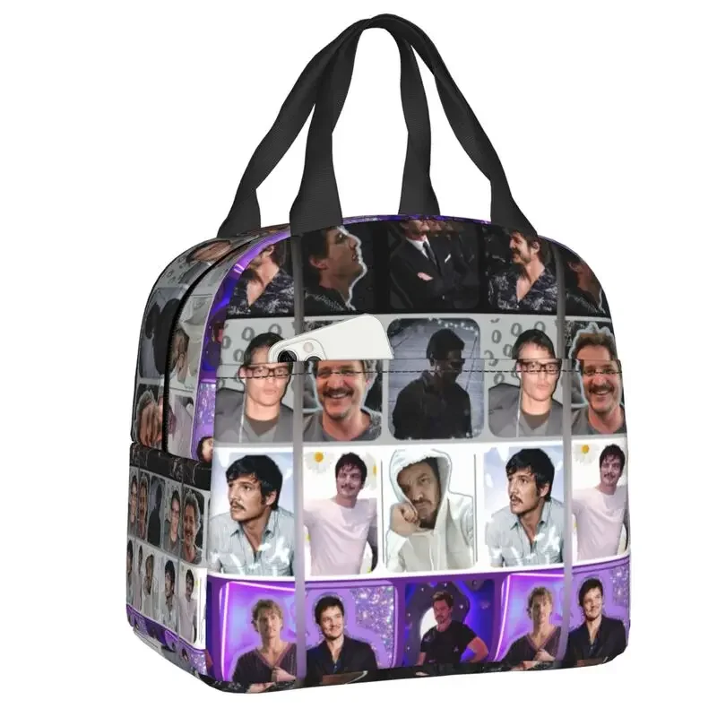 

Pedro Pascal Asexual Pride Flag Lunch Bag Thermal Cooler Insulated Bento Box For Women Kids Work School Picnic Food Tote Bags
