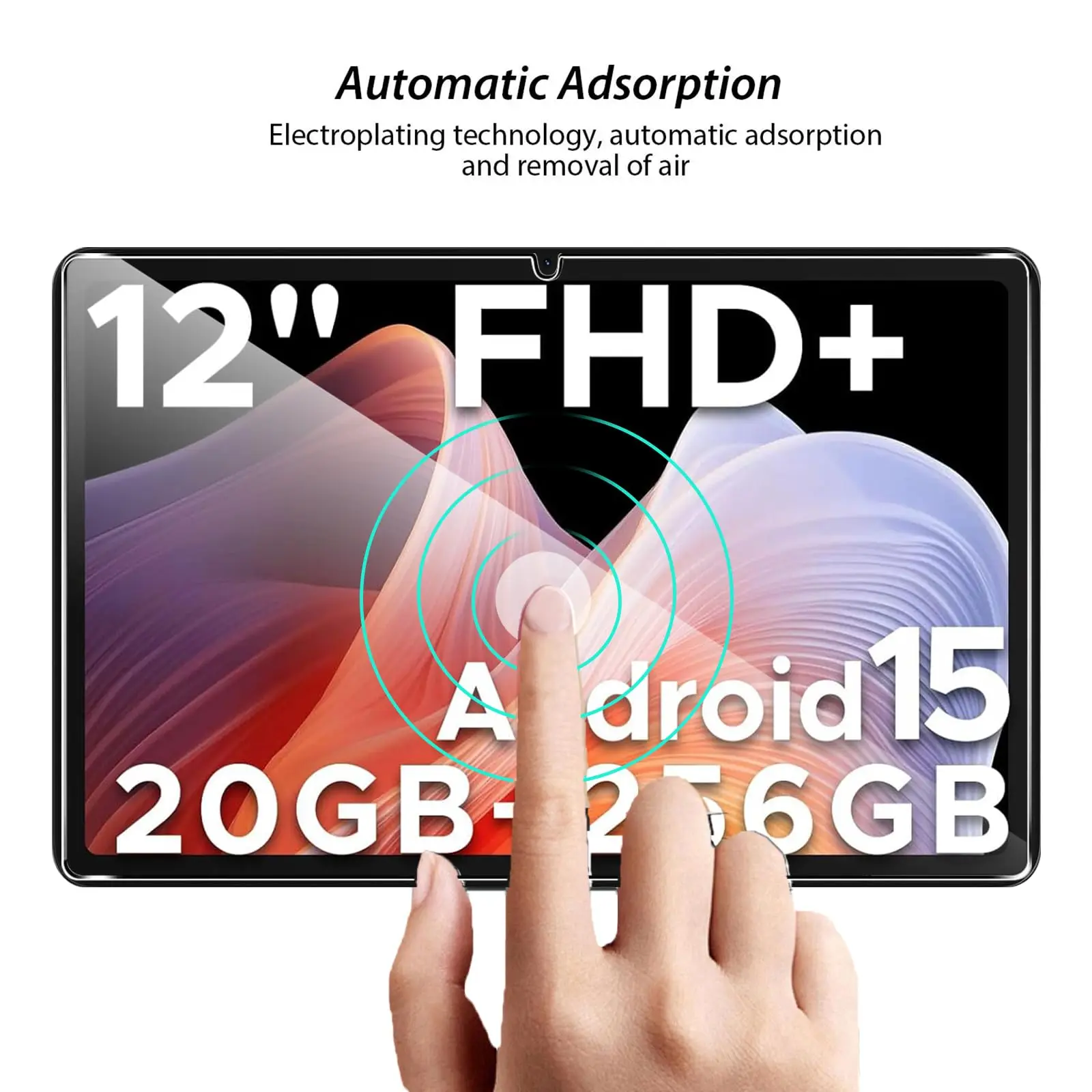 For Doogee T36 (12 inch) 2025 Screen Protector, 9H Tempered Glass Film, Anti Fingerprints,No Bubbles Anti-Scratch 3