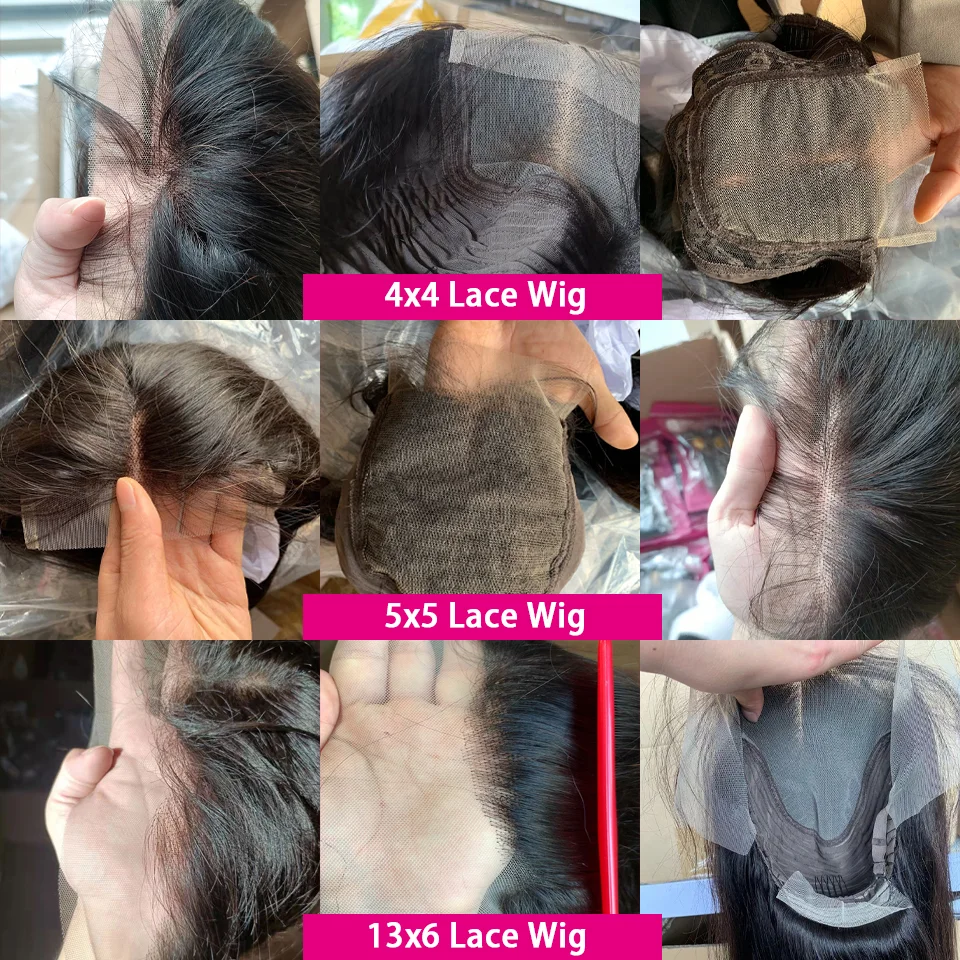 36 34 32inch 5x5 6x6 Closure Wig 12A 40 30inch Long Thick 13x6 Pre Plucked Straight Human Hair Lace Frontal Wigs For Women Remy 4