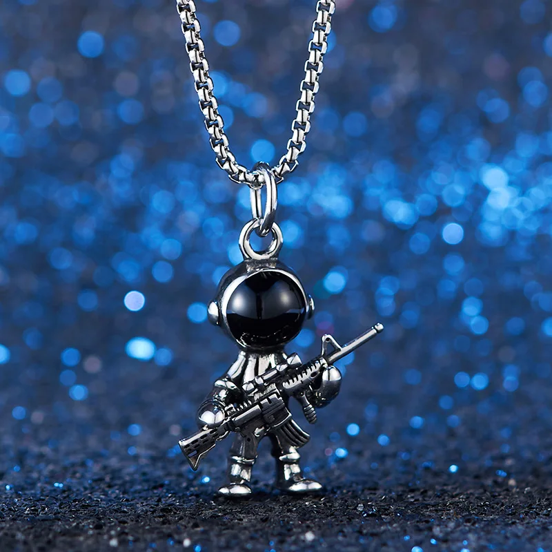 Wholesale stainless steel spaceman jewelry pendant titanium steel