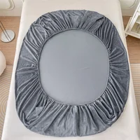 Drap-housse élastique en peluche d'hiver, drap de lit Double, couvre-lit en velours doux et chaud, housse de matelas, protection de linge de lit 90 150 160x200 3