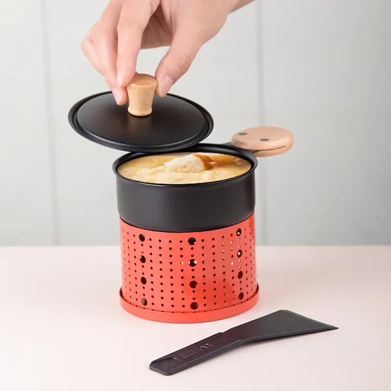 Cheese Fondue Set Cheese Raclette Fondue Pot Table Grill Cheese Ice Cream Chocolate Melting Hotpot Porcelain DIY Fondue Set Butter Melter Warmer
