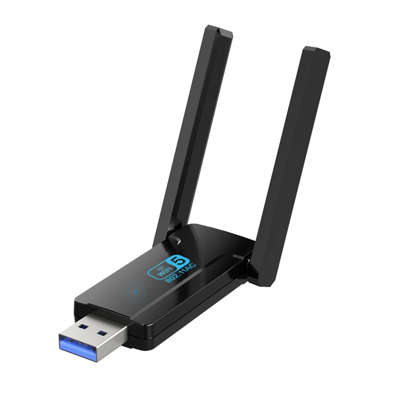 Adattatore Wifi Usb Wireless Per Pc Desktop, Adattatore Di Rete Wifi 1300Mbps 2.4G/5Ghz, Adattatore Wireless Per Windows 11/10, Durevole