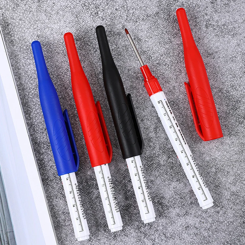 3/4 개/대 32mm 깊은 구멍 마커 욕실 유리 타일 목공 장식 다목적 영구 긴 팁 금속 마커 펜