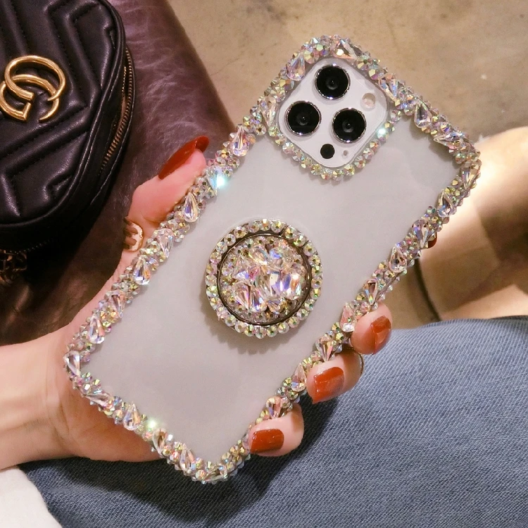 Phone Case Fashion Rhinestone Phone Case For Samsung GalaxyA22 A32 A52 A71 A51 A72 A73 A53 A35 A54 A34 Glitter Luxury Diamond Stand Cover