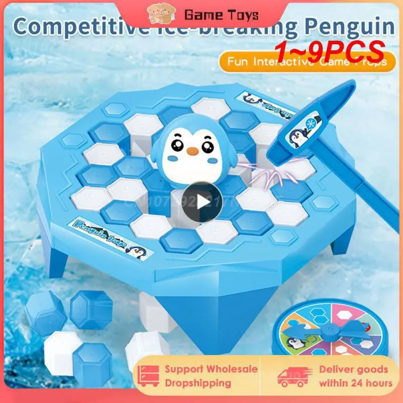 

1~9PCS Trend Kids Toys Parent-Child Family Party Save Penguin Ice Block Breaker Trap Kids Adults Board Game Stress Reliever