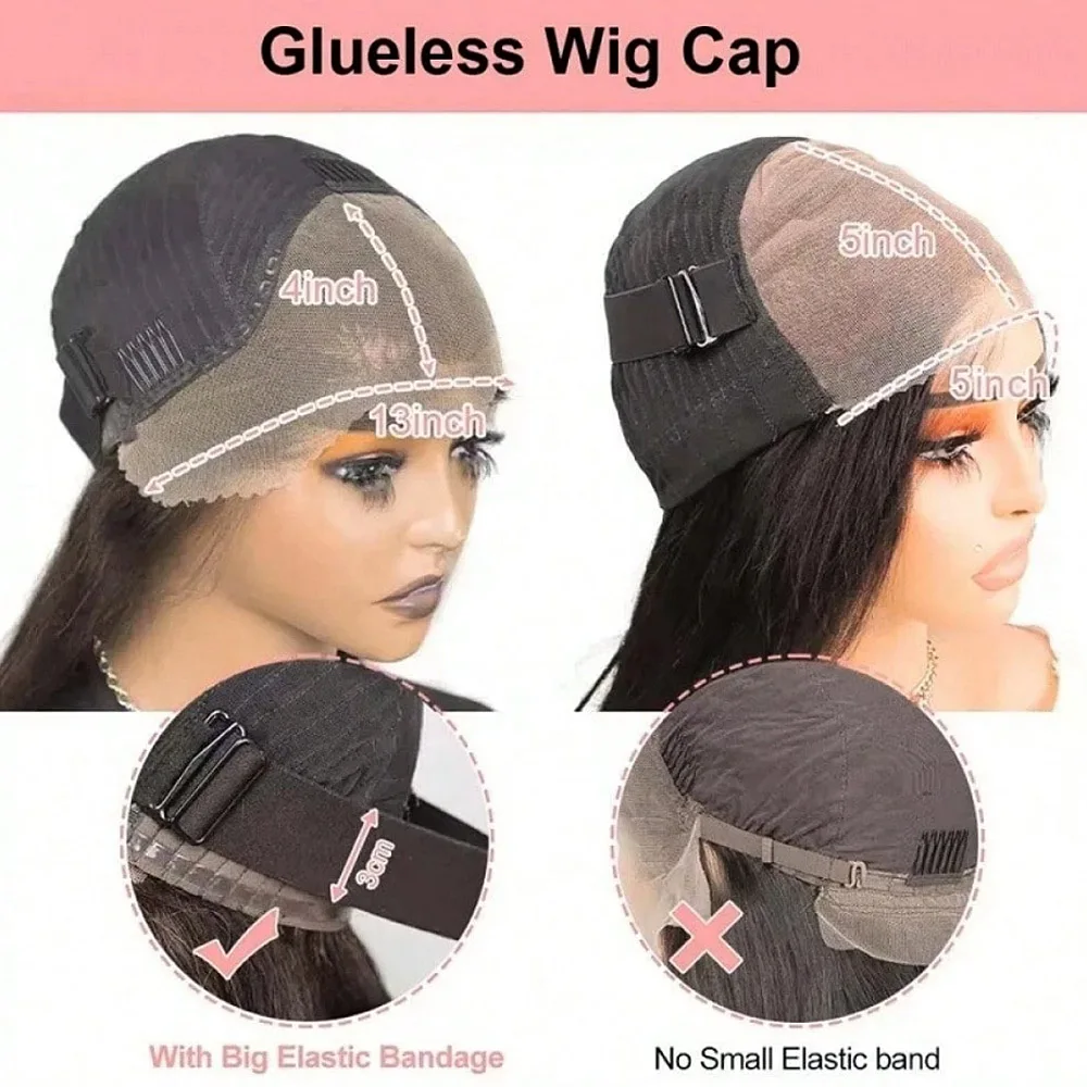 5x5 Body Wave Lace Front Wigs for Black Women Human Hair Glueless with Natural Hairline 200% Density 22 Inch 13x4 13x6