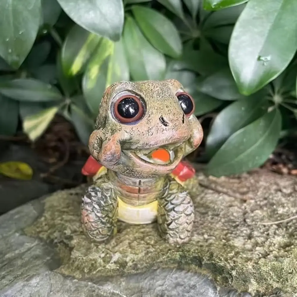 Collectible Big Eyed Turtle Ornament Crafts Cartoon Sea Turtle Figurine Lucky 10.5cm Marine Life Ornaments Children Gifts