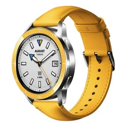 Premium 22mm Leather Watch Strap - Soft, Stylish Band for Xiaomi Color Sport (Yellow)