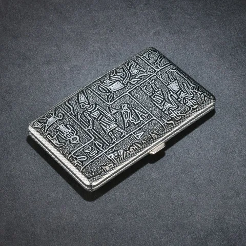 Ultra-Thin PU Leather Cigarette Storage Box - 20 Cigarette Capacity, 10cm Length