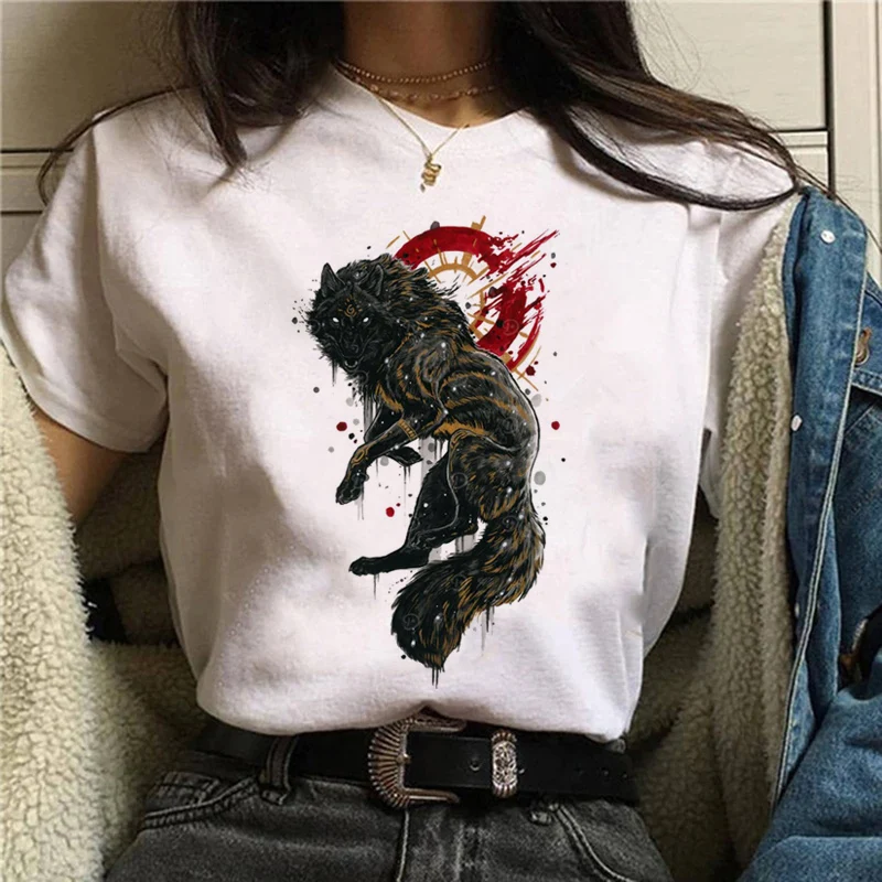 

Fashion Retro Trend New Casual Summer Clothing T-Shirt Short Sleeved Women's Printed Women's Pattern O-Neck Style T-Shirt.