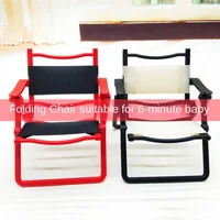 1:6 Dollhouse Mini Colorful Leisure Home Folding Chair Model Furniture Accessories For Doll House Decor Kids Pretend Play Toys 1