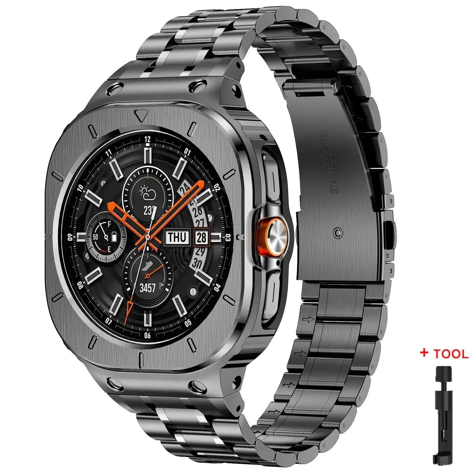 Premium Stainless Steel Watch Strap - Elegant Metal Band Bracelet Accessory