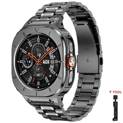 Premium Stainless Steel Watch Strap - Elegant Metal Band Bracelet Accessory - Galaxy Ultra 2025 (Gray)