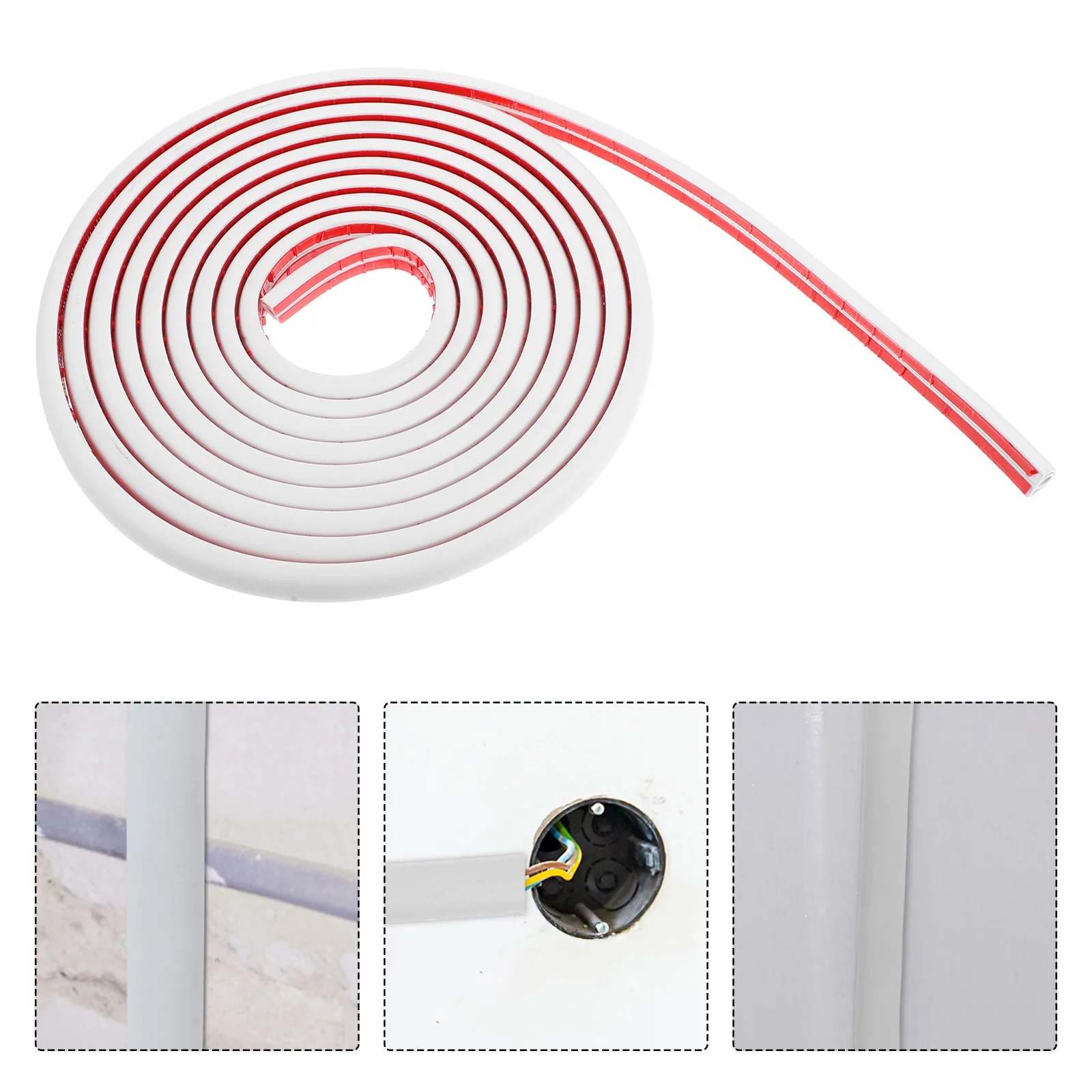 PVC Wire Duct Cable ganizer Self Adhesive Transparent Wall Floor Cord Holder Protector Large Capacity Electrical Safety Cover