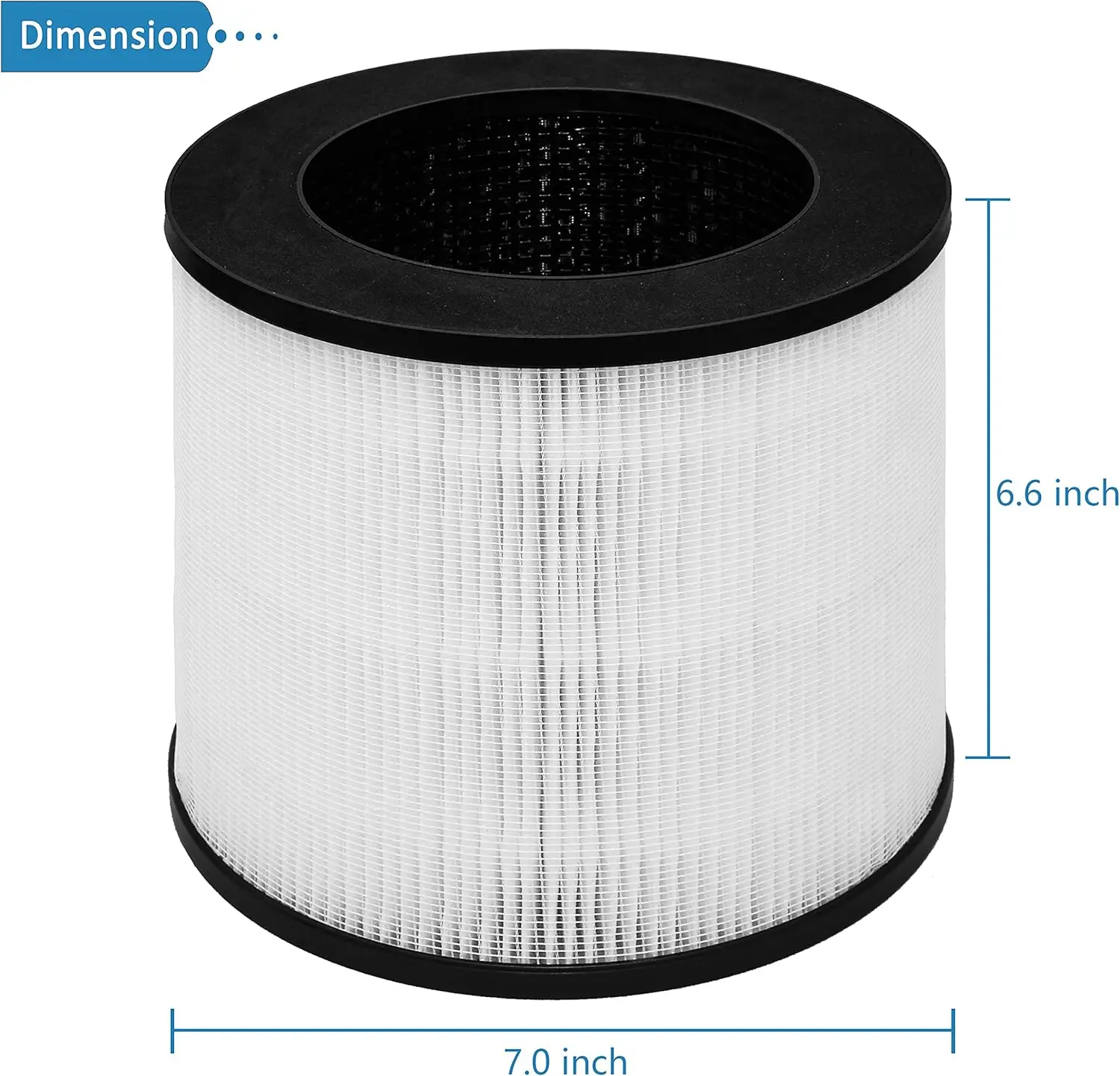 Détail du filtre HEPA H13 et charbon actif pour Medify Air MA-14, avec le joint d'étanchéité visible