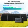700W/720WH Portable Power Station 200000mA NCM Battery w/ 2 700W AC Outlets,With 100/200W Solar Panel Recharge from 0-80% in 60 4