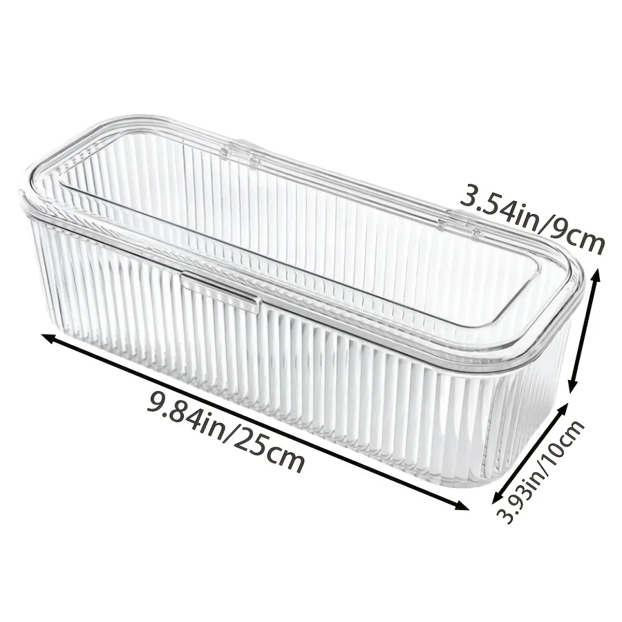 1pc Acrylic Makeup Organizer with Lid - Dustproof Cosmetic Storage Box for Brushes Portable Beauty Sponges & Powder Puffs 5