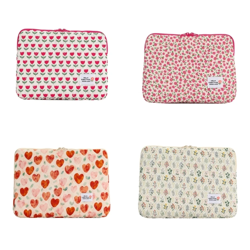 

Notebook Computer Sleeve Practical Laptop Bag Flower Pattern Laptop Case F0T4