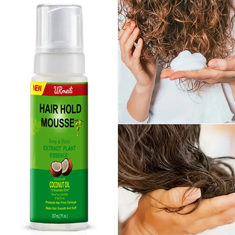Kudrnaté vlasy mousse pro paruky silným držet oliva olej vlasy stylingový mousse anti-frizz vlasy pěna mousse pro stylingový vlasy ženy muži