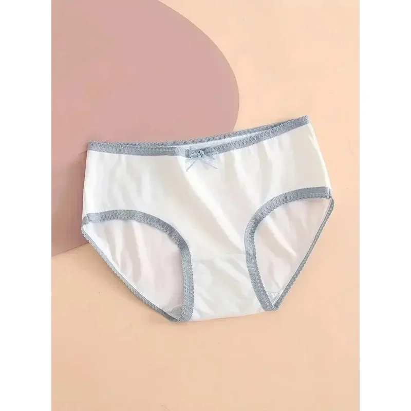 5PCS Women's High Waist Panties Cute Bow Print Breathable Comfy plus Size Lingerie Underwear for Ladies