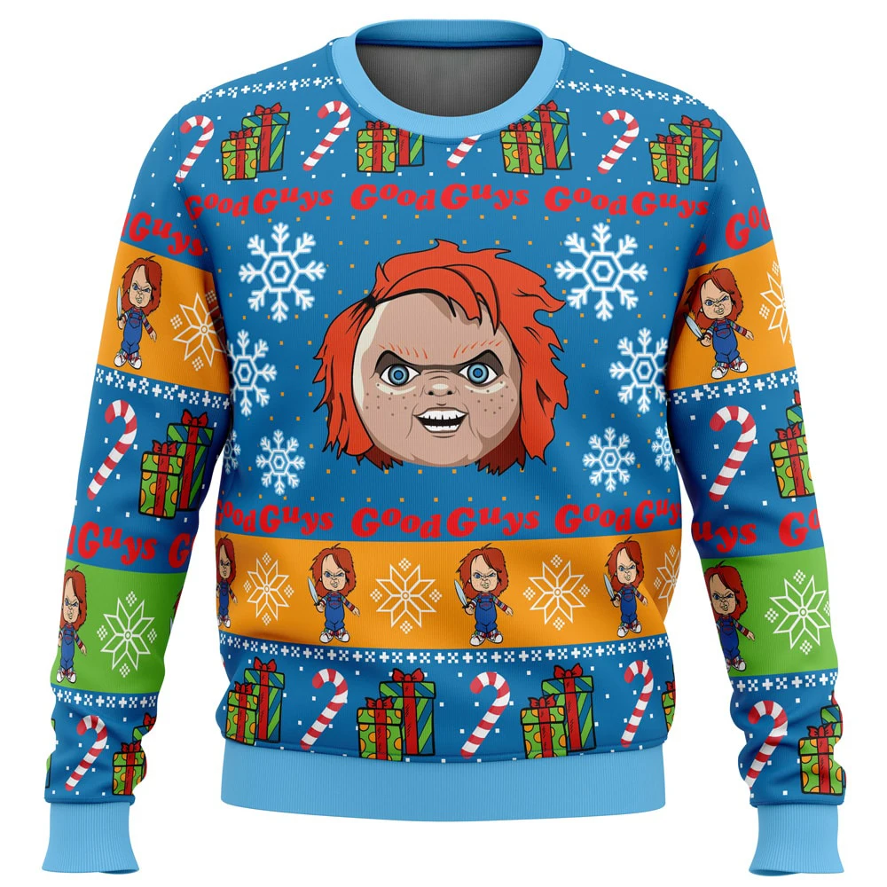 

Good Guys Chucky Ugly Christmas Sweatshirt Cartoon Anime Boy Girl Kids Pullover 2024 Autumn Winter Men Women Clothes Tops