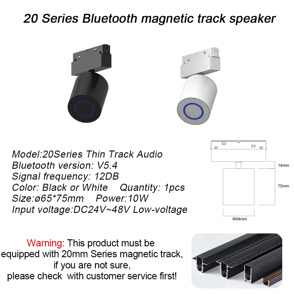 רמקול מגנטי מודרני Bluetooth 5.3 אודיו אלחוטי סטריאו סאונד דק במיוחד 6mm T26 תאורת רקע מגנטית / סדרת סוג 20mm