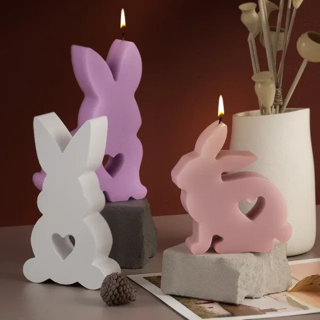 4 Stampi In Silicone Per Pasqua - Coniglietti 3D, Angelo, Castello, Per Candele, Saponi E Decorazioni - Foto 10