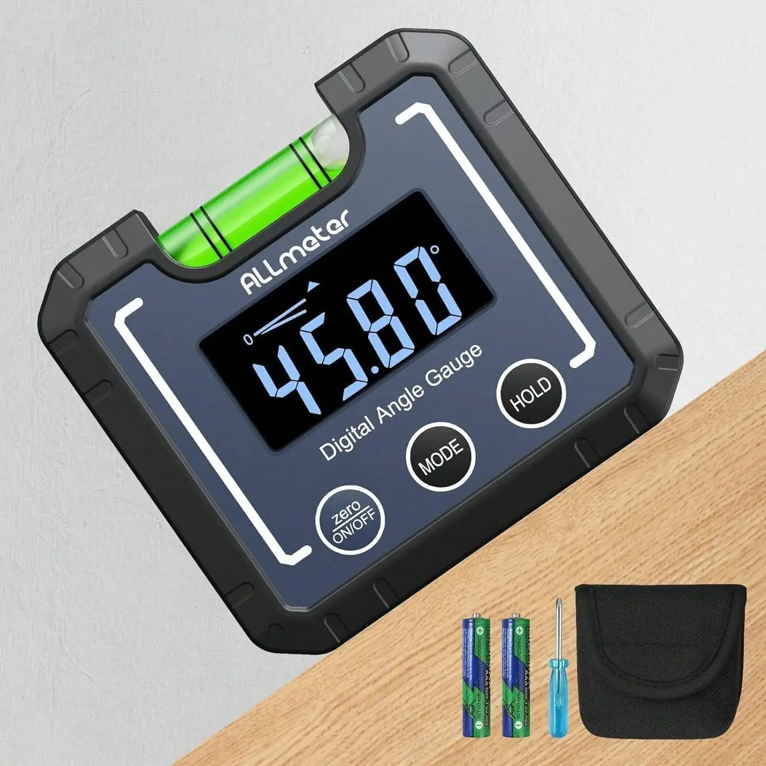 Digital Angle Protractor Level Box with Magnetic Base LCD Display IP52 for Carpentry Construction Masonry