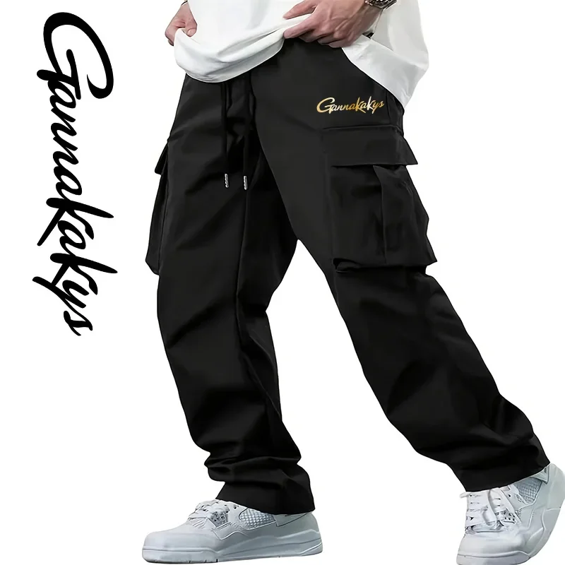 Summer Fishing Pants, Men's Breathable Multi Pocket Pants, Travel Windproof Hiking Loose Casual Workwear Pants