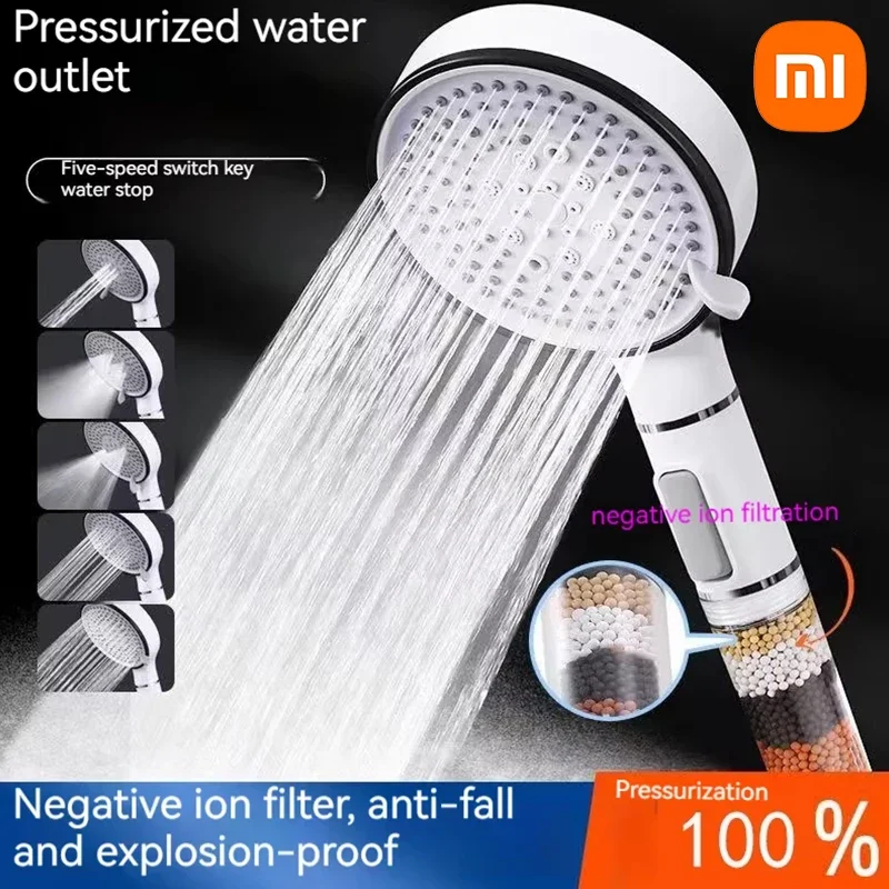 Xiaomi 5-speed High-pressure Shower Set Calcium Sulfite Filter Shower Head Multifunctional Purification Bathroom Accessories 4