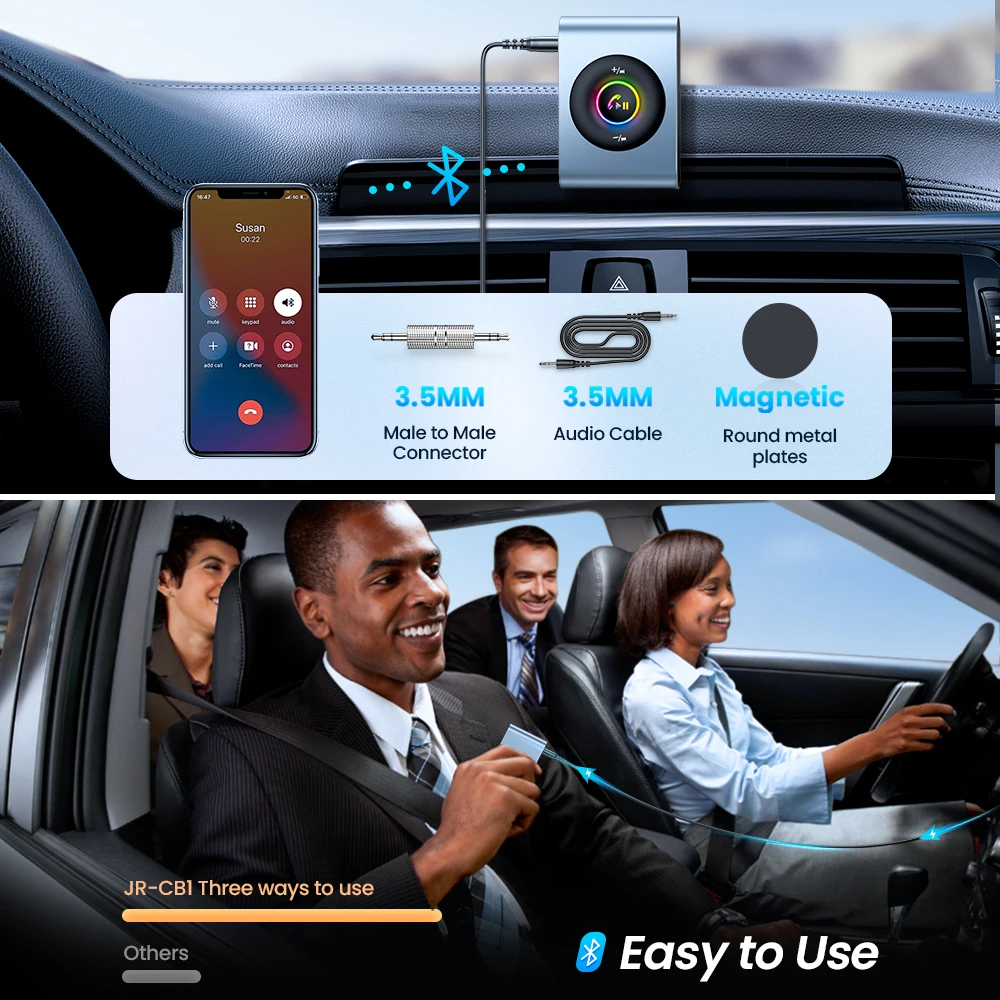 JR-CB3 Wireless Receiver, JOYROOM Bluetooth 5.3 Car Bluetooth Aux Adap