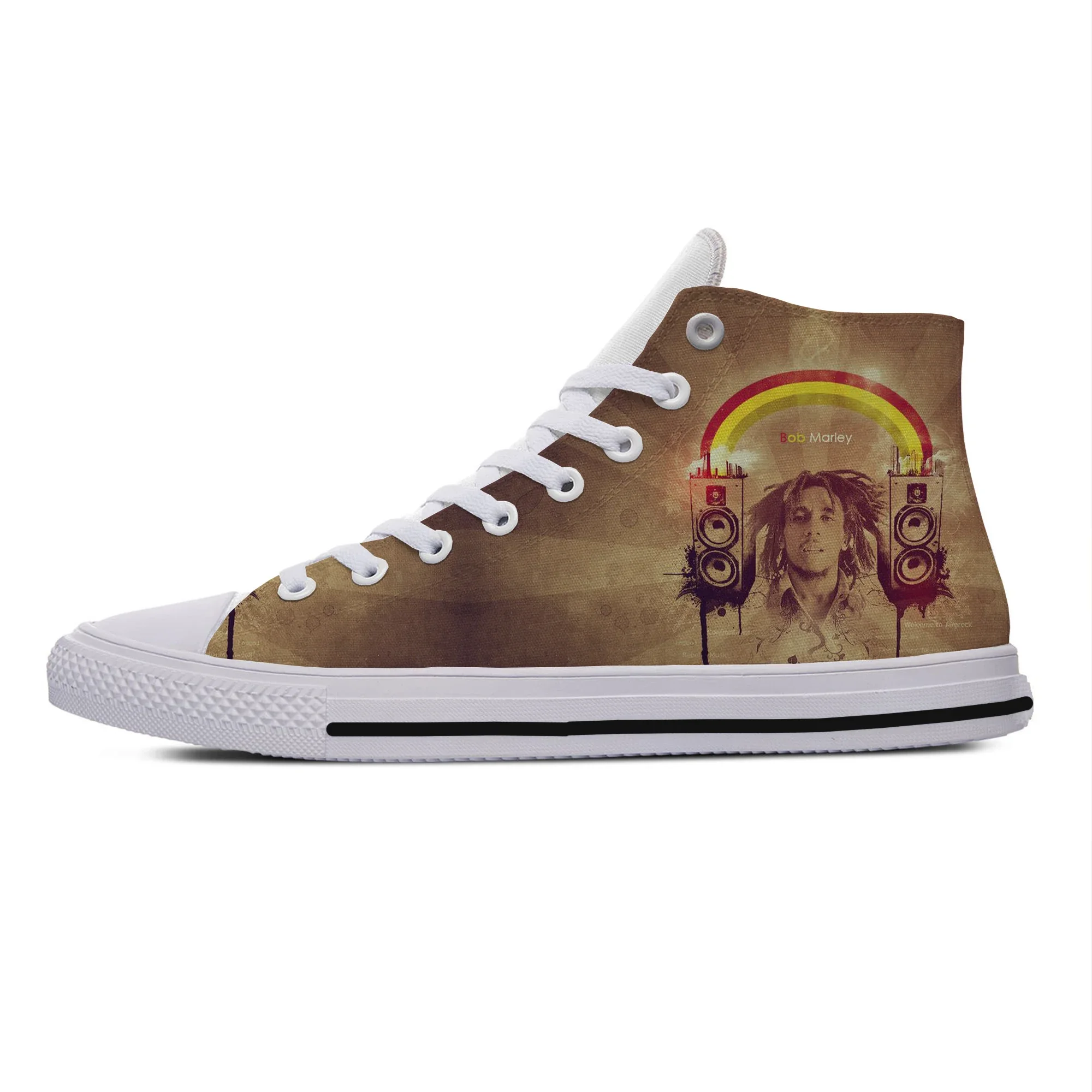 Hot Summer Cool Get Up Stand Up Bob Marley High Top Latest Canvas Shoes Men Women Casual Sneakers Classic Board Shoes