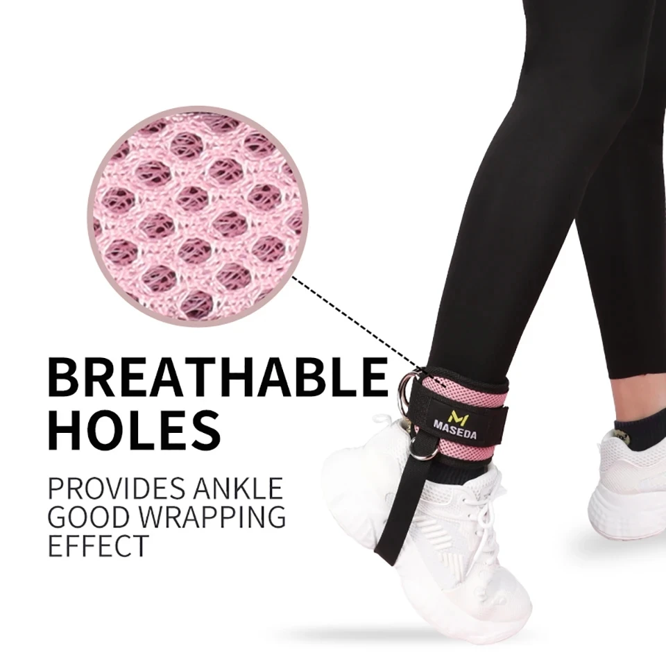 Fitness Ankle Straps 1Pcs Cable Machines Padded Ankle Cuffs Leg Exercise Workouts Fully Adjustable Breathable