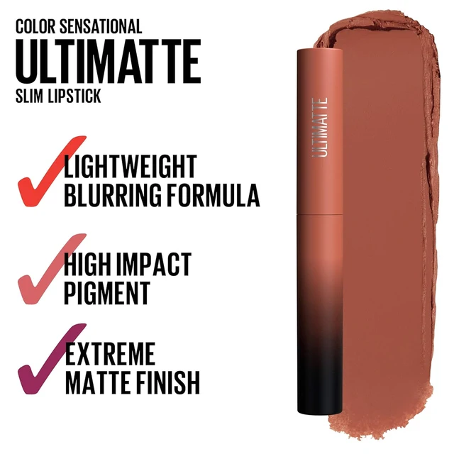 Maybelline New York Slim Matte Lipstick#899: Velvety Matte, Highly Pigmented, Non - Clumping Formula