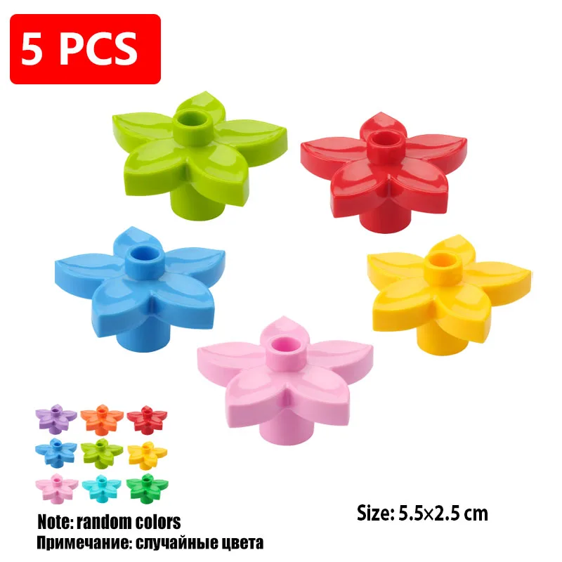 Building Blocks Fence Ladder Bridge Model Accessories Tree Flowers Toys Children Compatible Big Size Brick Set Girl Gift