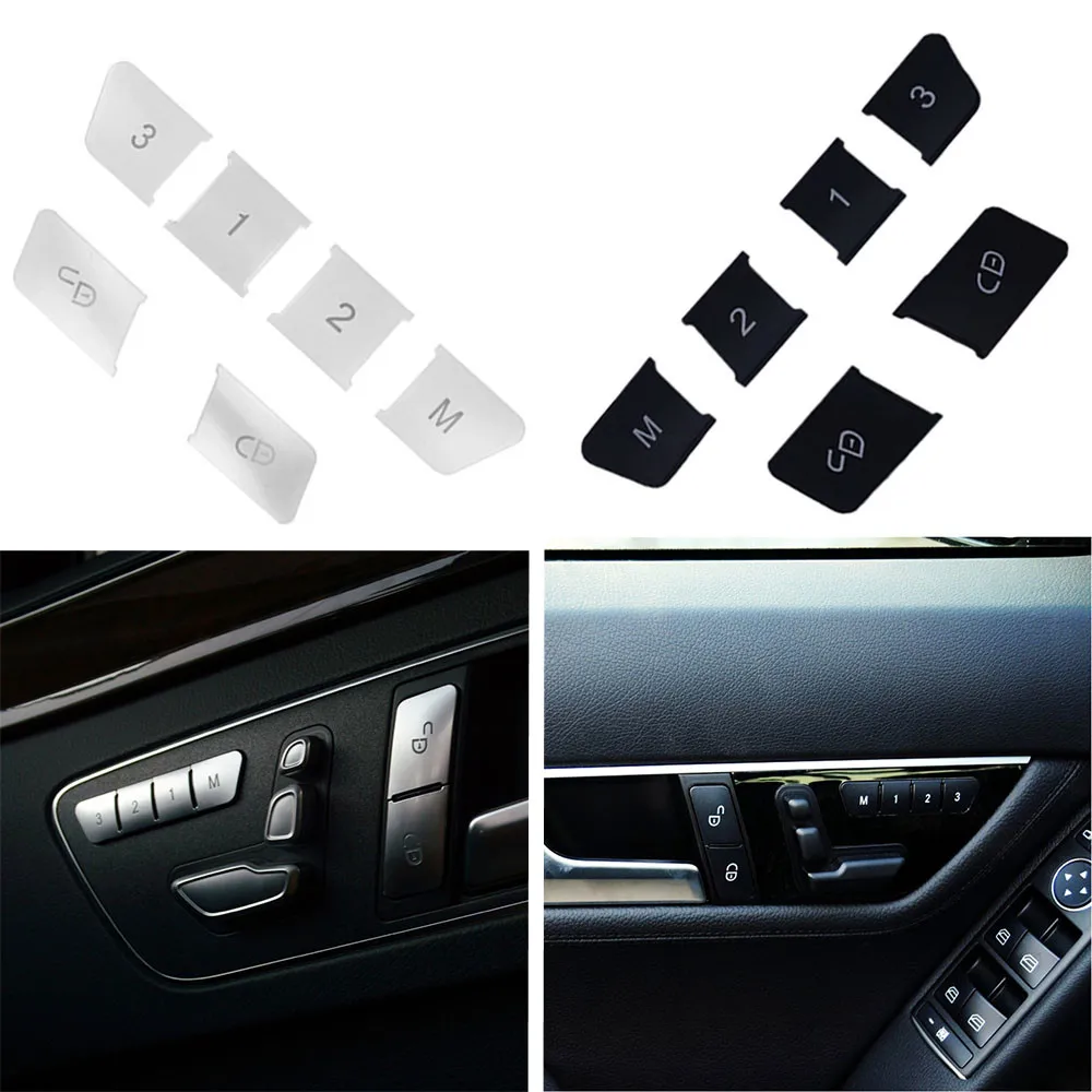 Car Door Lock Unlock Button Cover Seat Memory Patch Switch Trim Sticker for Mercedes Benz C E W204 W212 A B CLA GLA GLK GLE