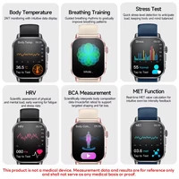 Montre connectée de santé et de mode 2026 pour femmes, écran AMOLED 2,0 pouces, ECG, examen physique, analyse de graisse, acide urique, fréquence cardiaque, appels Bluetooth, pour dames 5