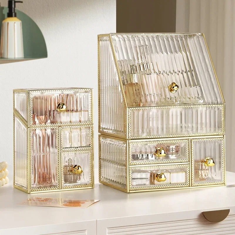 Acrylic Cosmetic Jewelry Makeup Organizer Box Lipstick Brush Skincare Earring Watch Home Rack Storage Holder Large Capacity 4