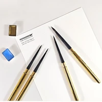 1Pc POTENTATE Brass Squirrel Hair Round Artist Paintbrushes Detachable Portable Travel Set for Watercolor,Gouache, Acrylic 1