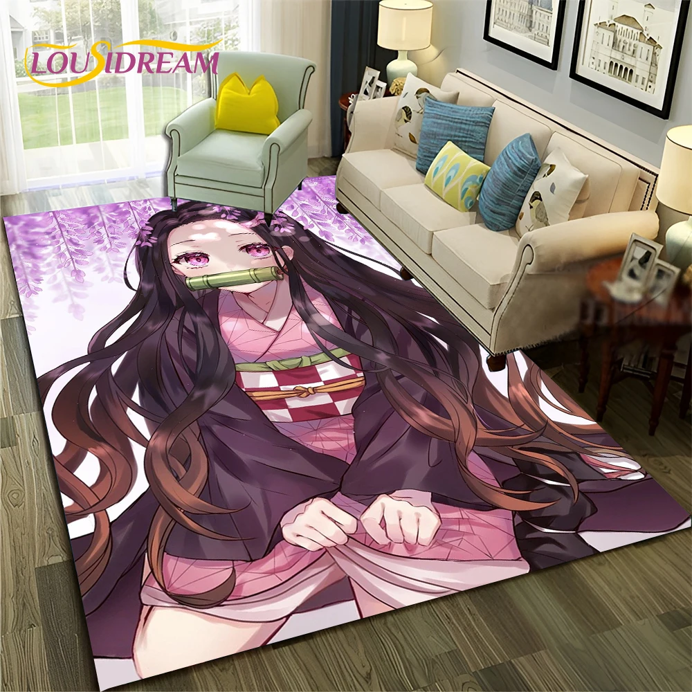 KamadoNezukoDemonS-SlayerAnimeCarpetRugforBedroomLivingRoomHomeSofaDecoration,ChildrenGameLargeDecorFloorMat-AliExpress15