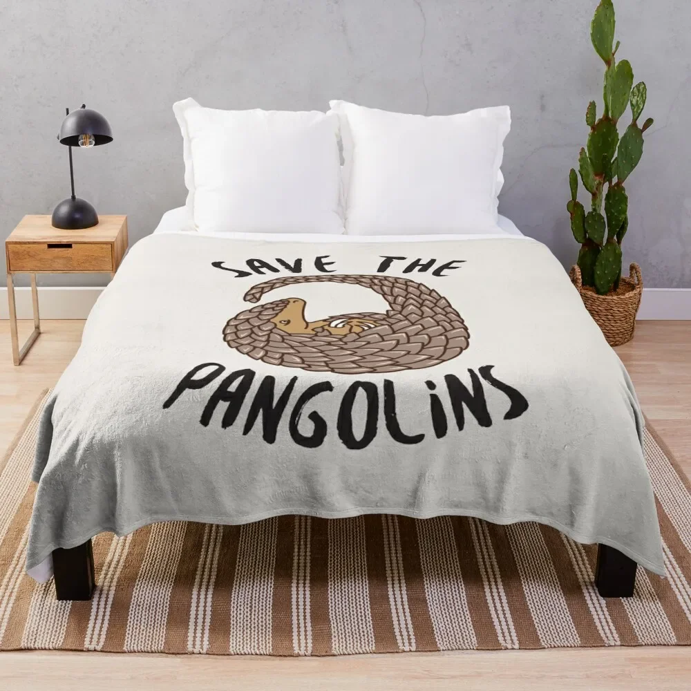 Save the Pangolins - Curled up Pangolin Throw Blanket cosplay anime Cute Plaid for winter Blankets