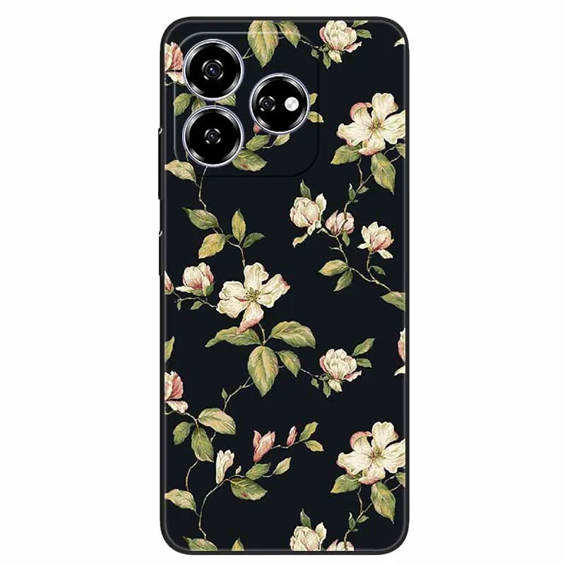 Stylish Black TPU Soft Silicone Phone Cover with Artistic Design