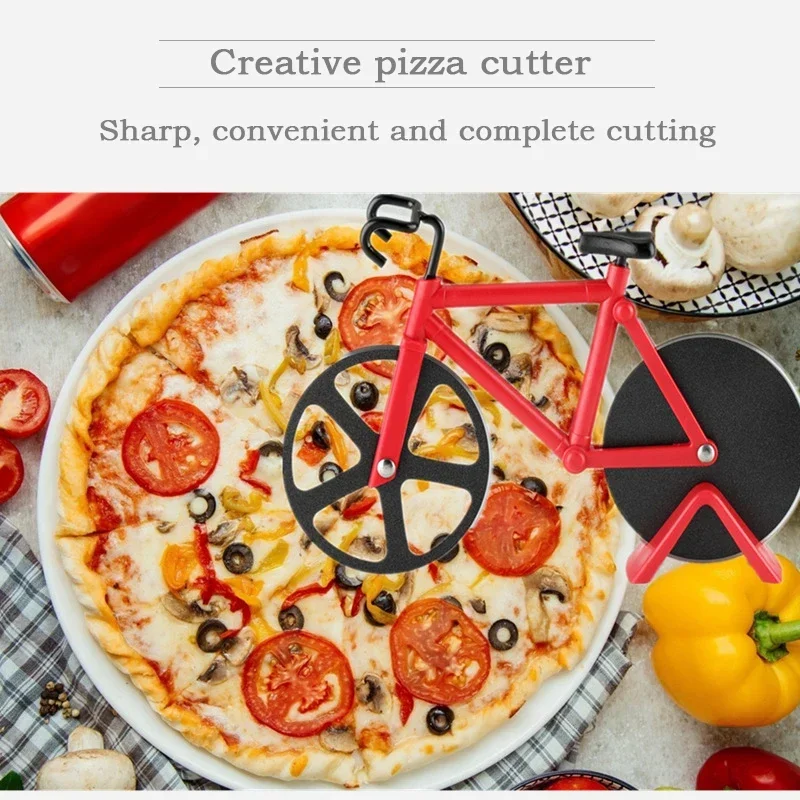 Pizza Cutter Stainless Steel Bicycle Shape Wheel Bike Roller Pizza Chopper Slicer Cutting Knife Kitchen Tools