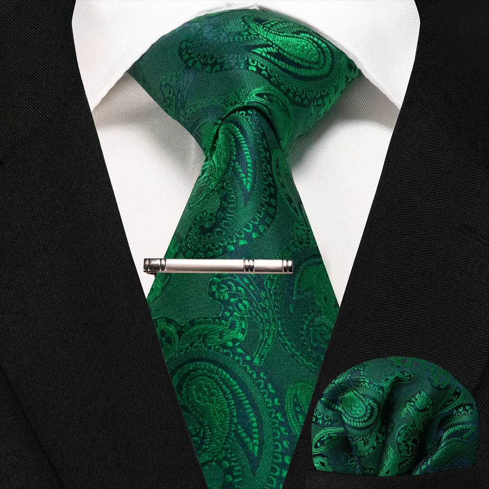 Cravatta Uomo In Seta Blu Con Fermacravatta Dorato – Design A Righe E Quadri – Regalo Per Papà Con Confezione Regalo – Matrimoni, Lavoro, Cerimonie