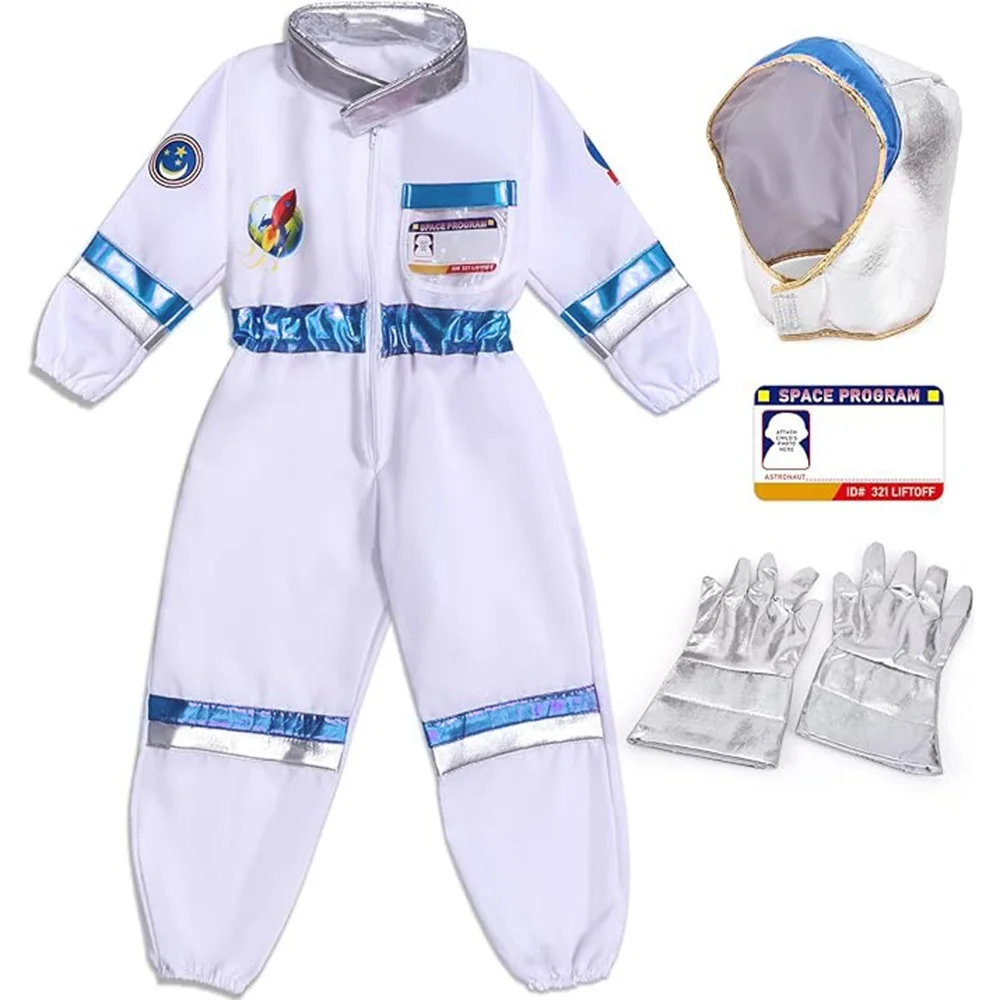 Rocket Cosplay Astronaut Spacesuit Costume for Kid with Hat Gloves